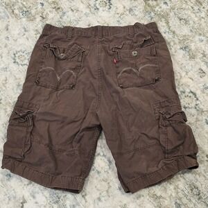 Levis Brown Cotton Cargo Shorts Mens Size 40 Solid Casual Utility Workwear